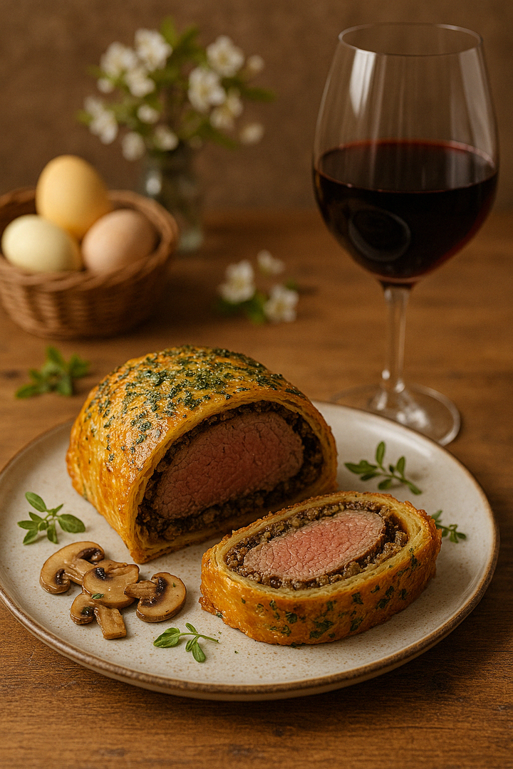 Easter pairing idea: Herb & Mushroom Pork Tenderloin en Croûte